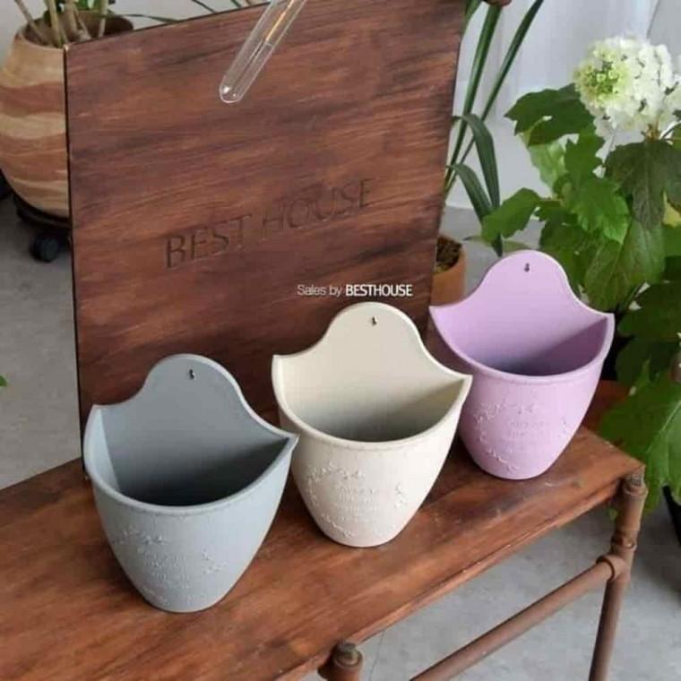 인테리어화분 화분걸이 정원가드닝 플라스틱화분 벽걸이 20x13x16