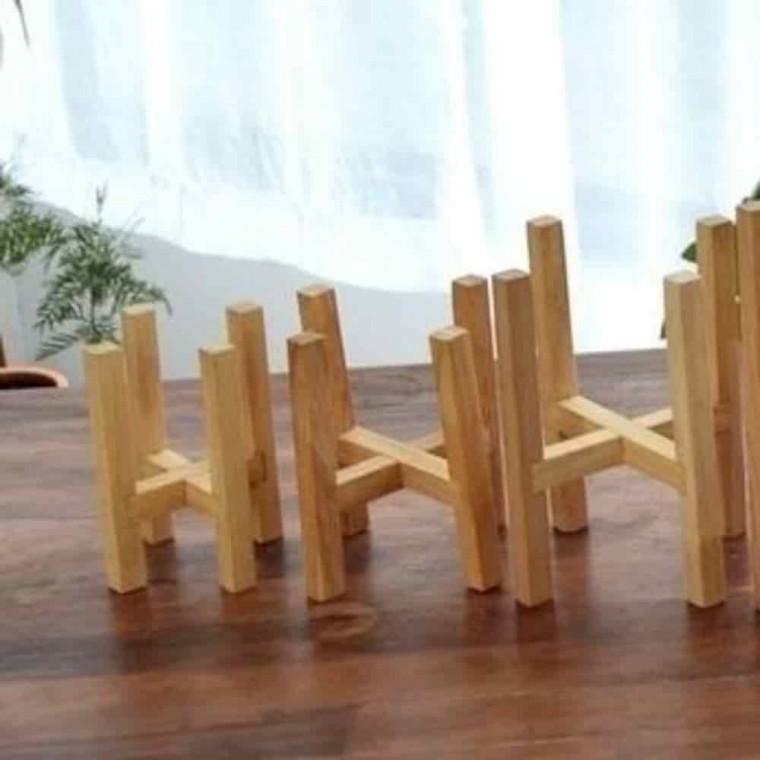 인테리어화분받침 우드스탠드 높은화분받침대 화분받침대 우드 사각 13cm