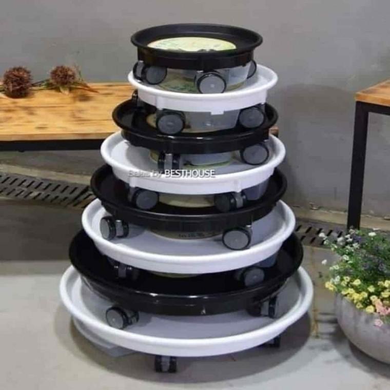 원형화분받침대 서랍형화분받침대 바퀴달린화분받침 화분 물받침 바퀴 7호