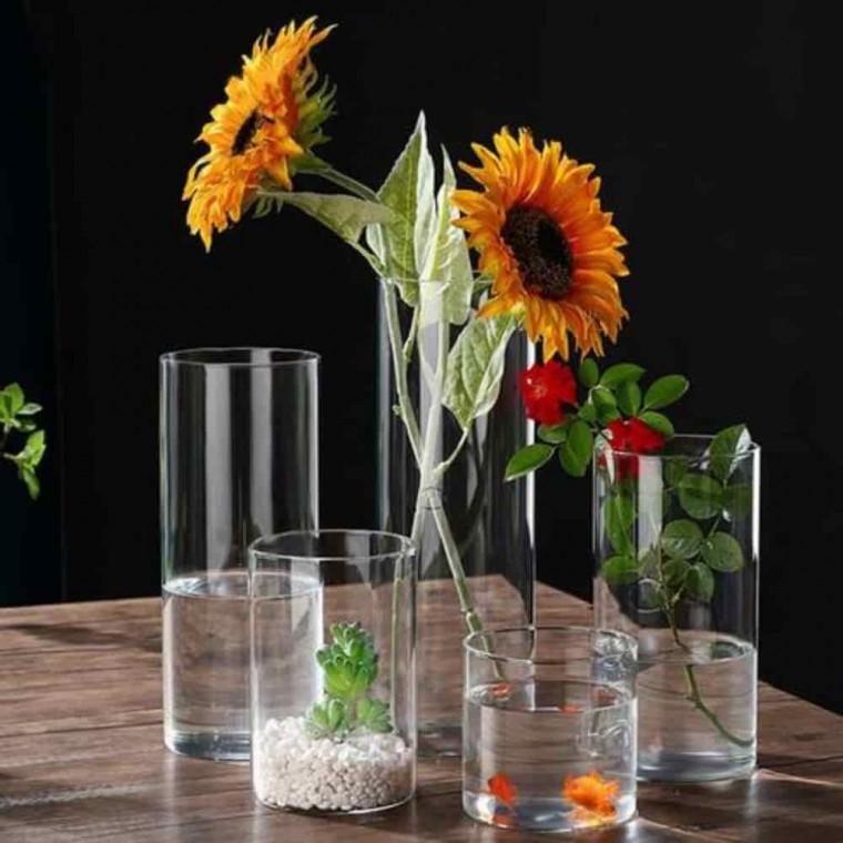 인테리어꽃병 유리꽃병 조화화병 유리화병 원통 18x60