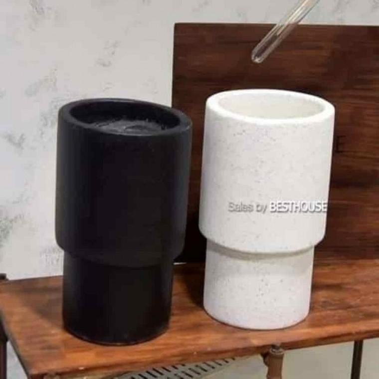 원통형화분 식물인테리어 예쁜화분 시멘트화분 하단턱원형 25x40