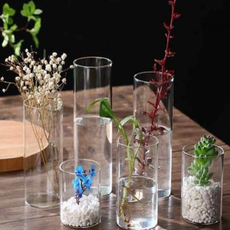 투명꽃병 원형유리화병 수경화병 유리화병 원통 12x40