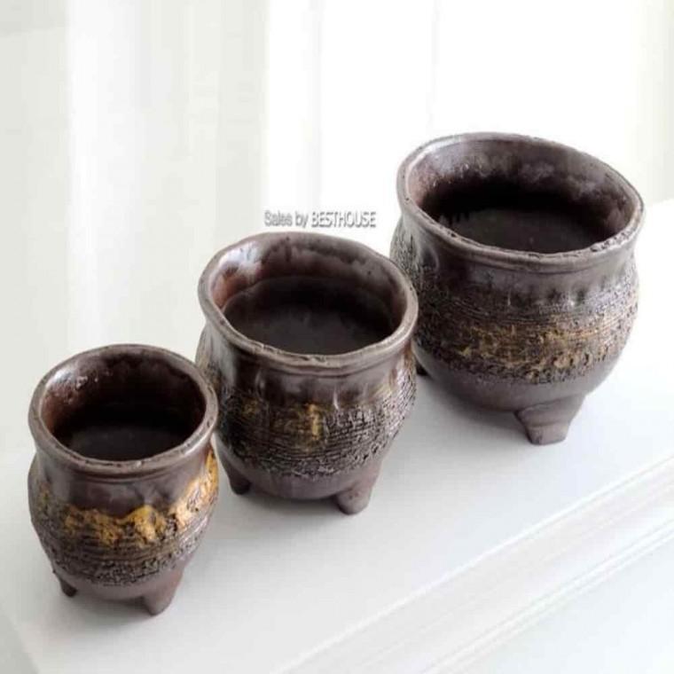 예쁜화분 베란다화분 도자기화분 옹기화분 3p D12 D16 D20