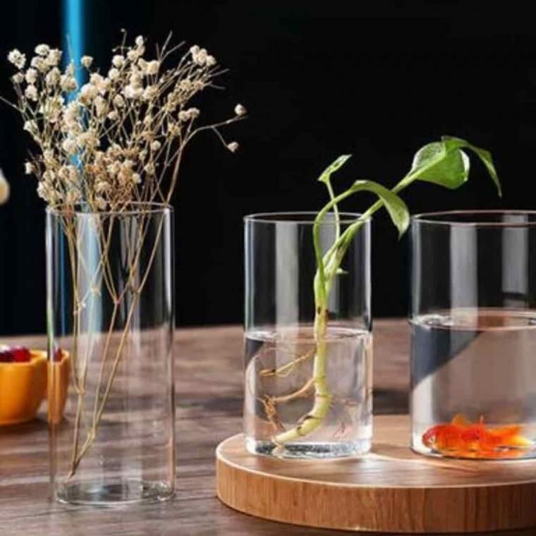 오브제화병 수경재배유리화병 투명화병 유리화병 원통 15x40