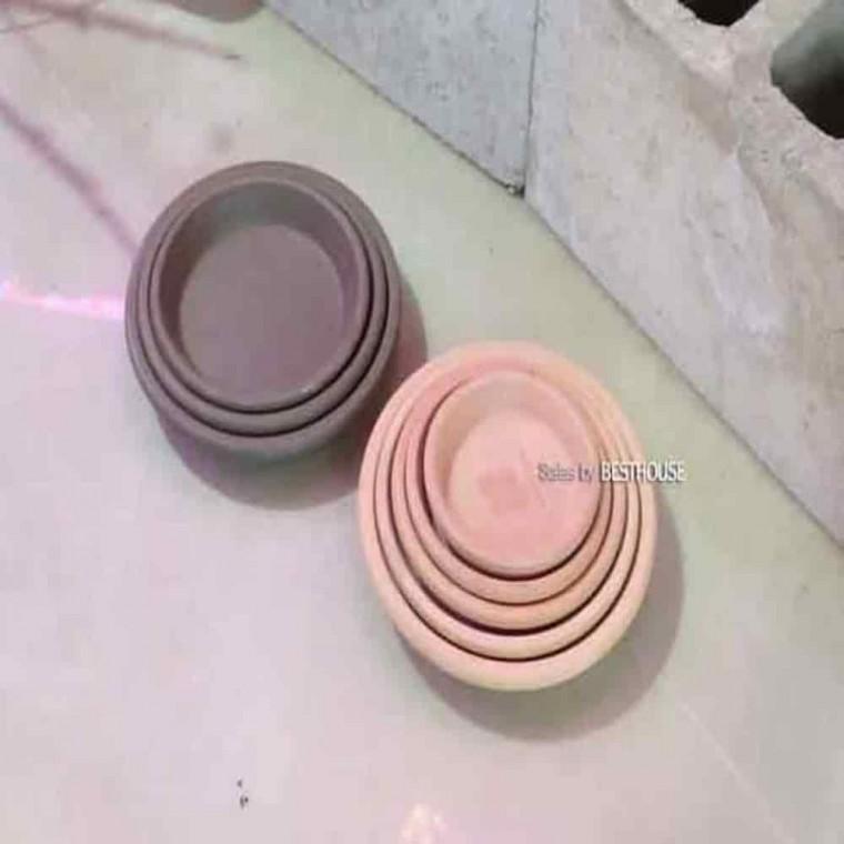 화분물받이원형 빈티지토분 토기화분받침대 토분받침 R25 베이지