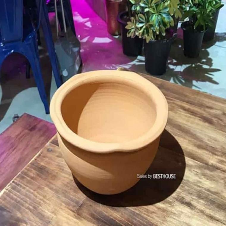 정원화분 가드닝용품 황토항아리토분 토분화분 평턱항아리 22x13cm