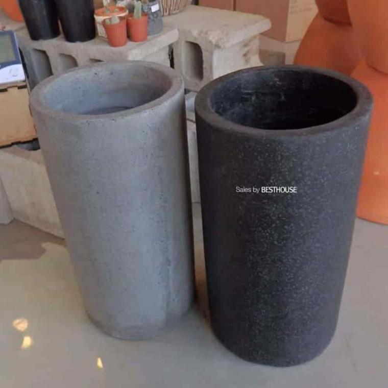 거실인테리어화병대형 실내화분 길고높은화분 시멘트화분 원통형 21x40