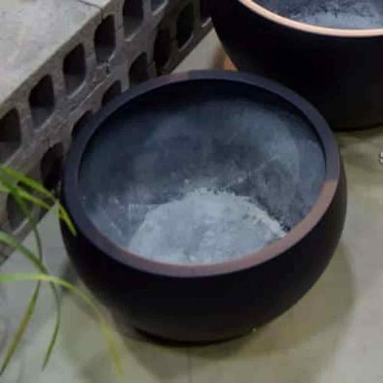낮은원형블랙화분 공원대형화분 실외대형화분 FRP화분 낮은원형 41x20