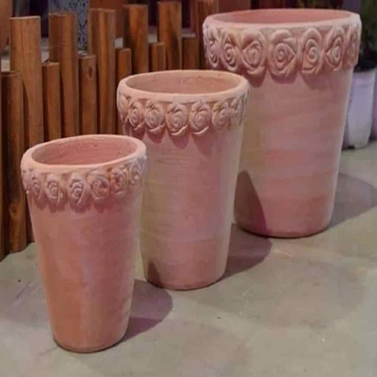 엔틱화분 유럽풍엔틱화분 거실벽장식용인테리어화분 토분화분 3p 세트 17x16 22x20 30x25