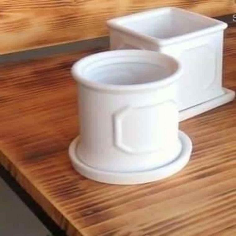 거실화분 플랜테리어소품 허브키우기 도기화분 몰딩 원형 8x8