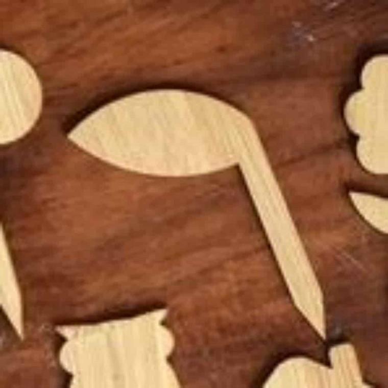 텃밭팻말 정복이름표 식물표지판 이름표 우드 대나무 새싹 10cm