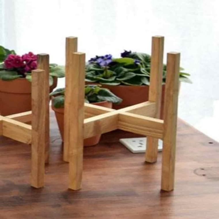 우드스탠드 높이가높은화분받침대 화분스탠드 화분받침대 우드 사각 18cm