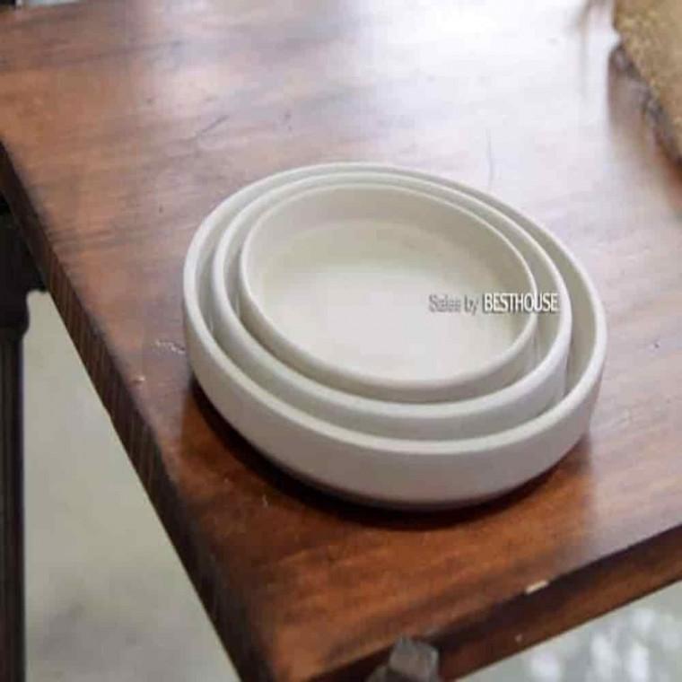 원형화분물받이 디자인화분받침 화분받침대 토분받침 크림화이트 내경220mm