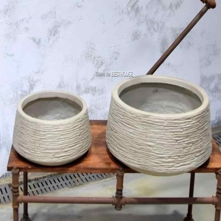 큰화분 조경화분 고급화분 FRP화분 분재 2p 베이지