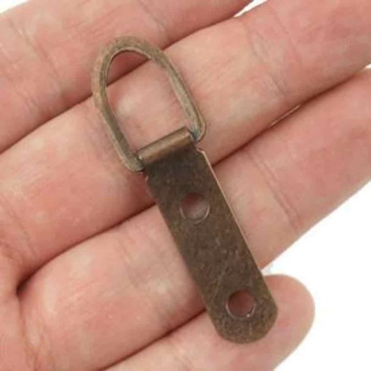 반달고리 2구 14x20 니켈 인테리어철물 그림걸이 가구고정고리