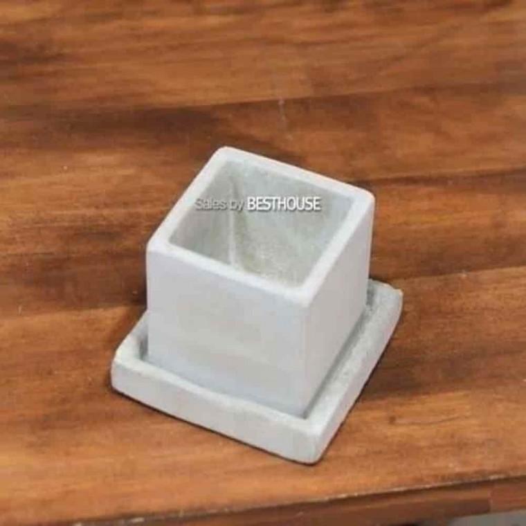 디자인화분 무지미니화분 시멘트모던화분 시멘트 화분 6x6x6 받침포함