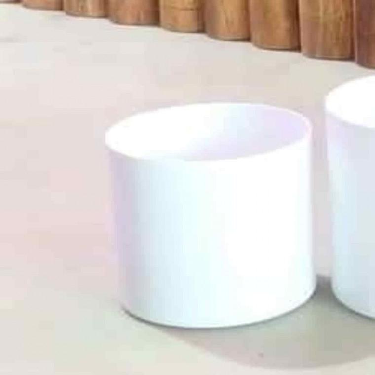 국화화분 조화꽃장식 플랜테리어 메탈 원통 화분 11x12 화이트
