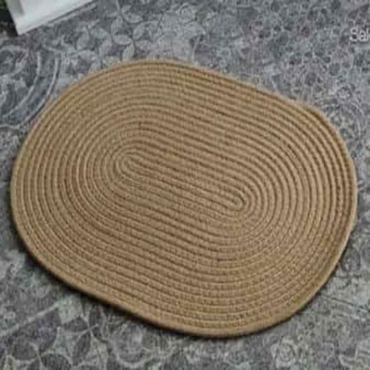 화병받침대 티코스터 카페코스터 로프코스터 타원 50x35
