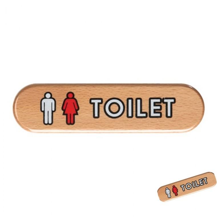 TOILET 남녀공용 우드 화장실안내스티커 화장실안내판 화장실문스티커