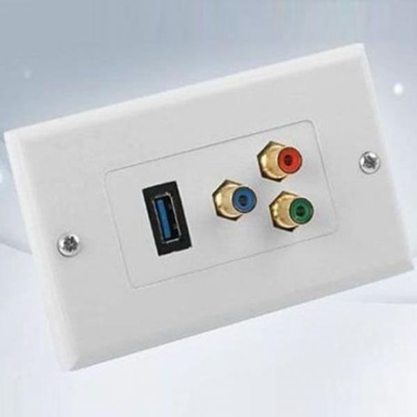 3.0 설치용 컴포넌트 RGB USB 월 플레이트