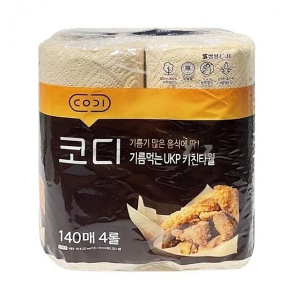 키친타올 4롤 키친타월 140매 주방 페이퍼 코디 타올