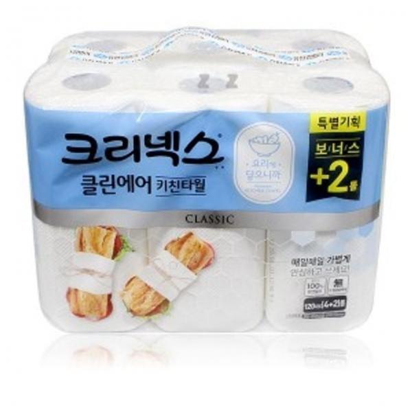 클린에어 6롤 주방타월 키친타월 핸드타올 크리넥스