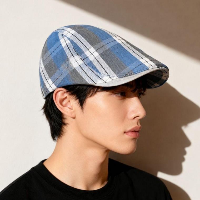 격자 무늬 캐주얼 베레모 여자핏용 봄 여름 클래식 화가 캡