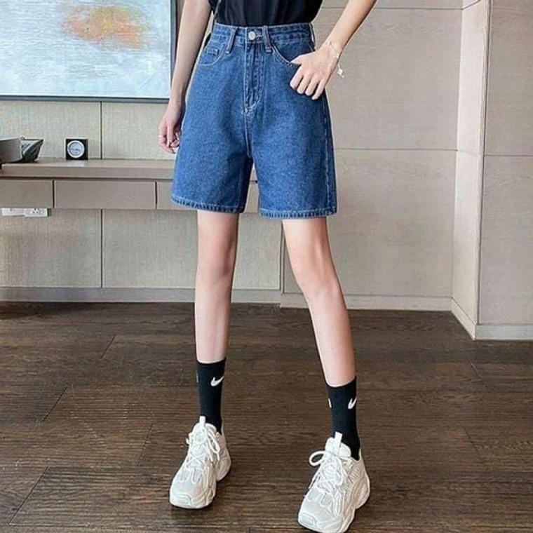 워싱 여성 데일리 반바지 하의 4color 데님 A라인핏 청반바지