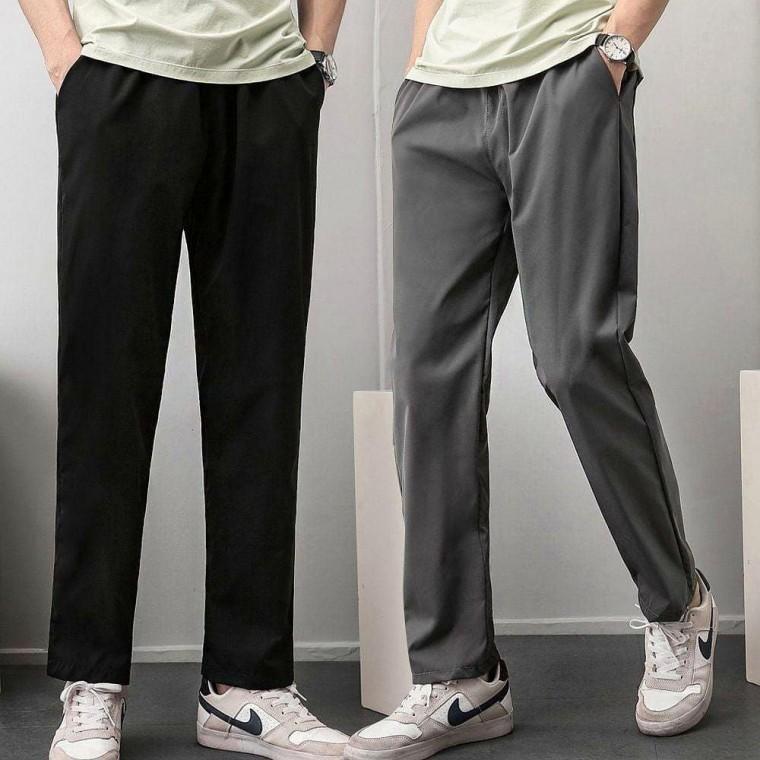바지 3color 활동형 허리밴딩 남성 일자핏 팬츠 캐주얼