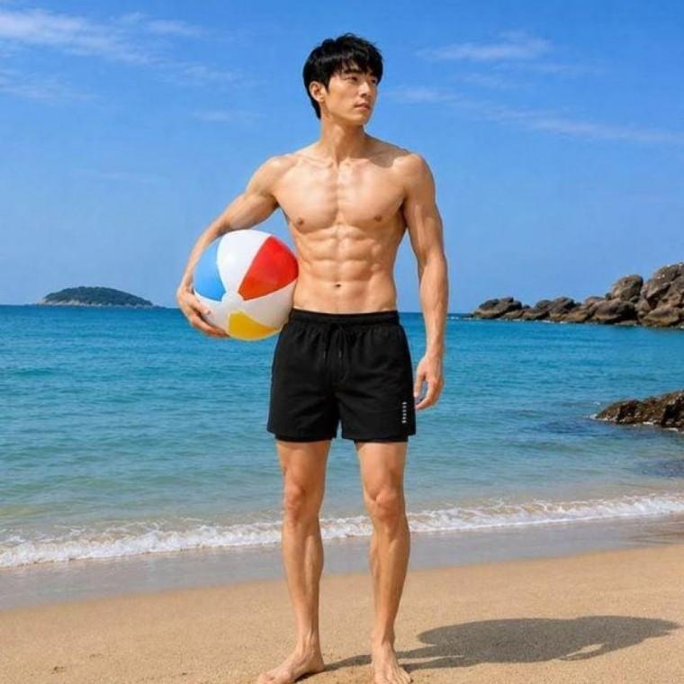 시원한 썸머룩 심플 수영복 팬츠 남자 물놀이 비치웨어