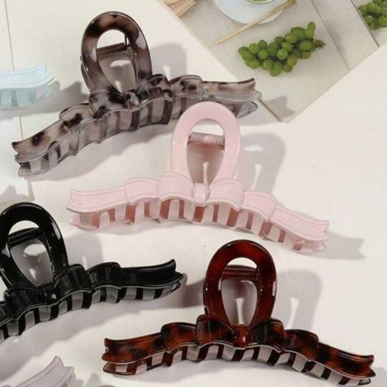 빅 리본 공간활용 집게핀 올림머리 반묶음 헤어 액세서리 머리핀