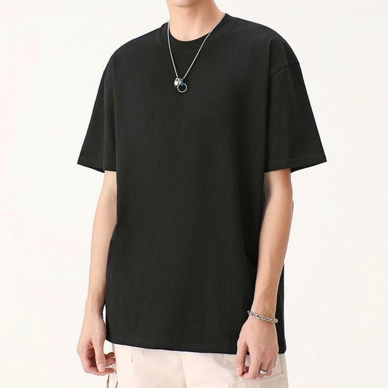 남성 블랙 베이직 솔리드 반팔 면티 기본 여름 티셔츠