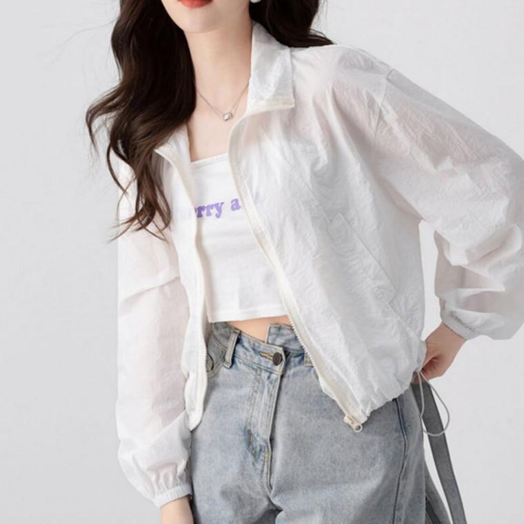 여성 간절기 재킷 자켓 경량 세미크롭 바람막이 점퍼