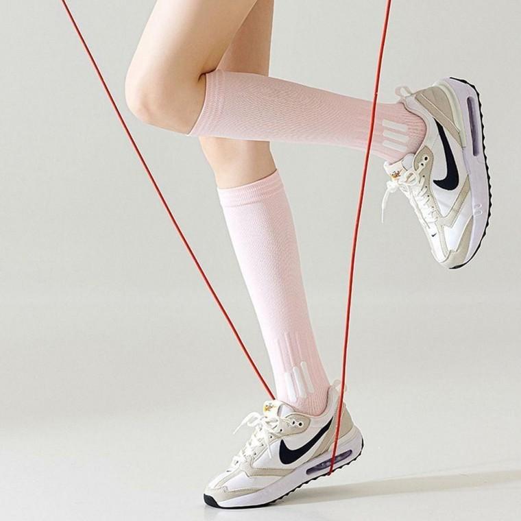 여성 압박 부드러운 타킹 무릎양말 스포츠 6color 롱양말 운동