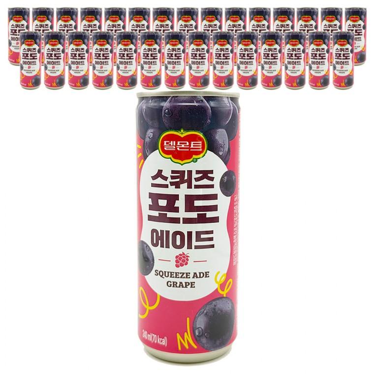 롯데칠성 델몬트 스퀴즈 포도 에이드 240ml x 30개