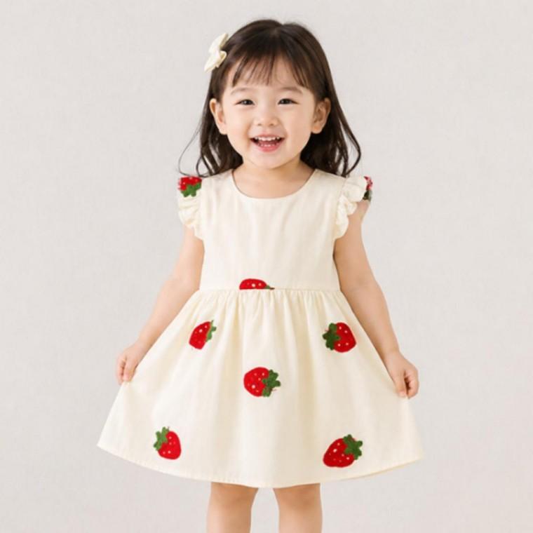 베리 자수 여아 아동 아기 나시 롱 여름 민소매 원피스