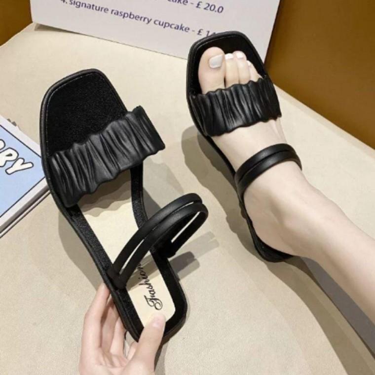 웨지샌들 스타일 실용 셔링 주름 샌들 여성슬리퍼 여름신발