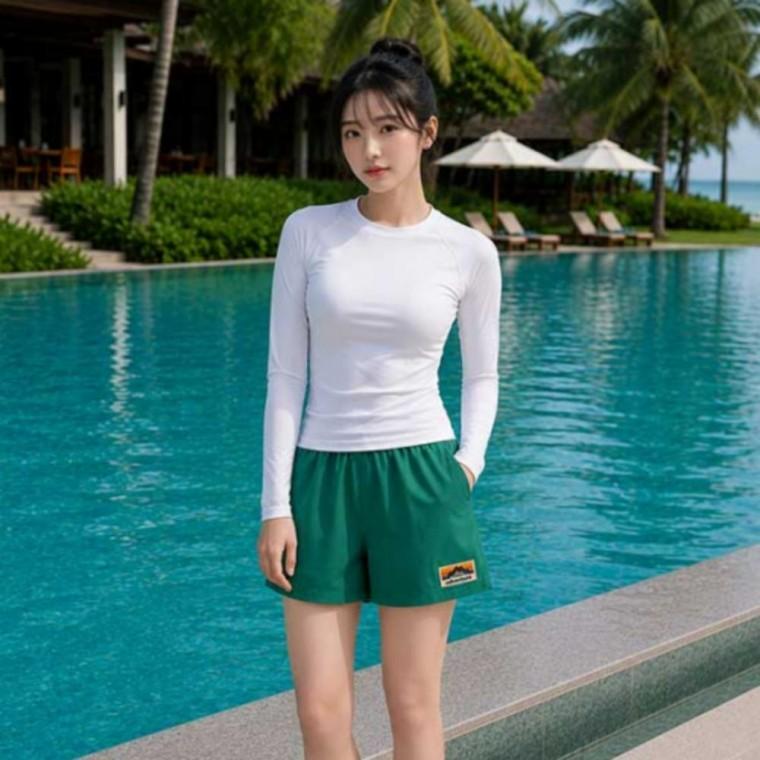 여성 여름 초경량 바스락 밴딩 반바지 쇼츠 물놀이 팬츠