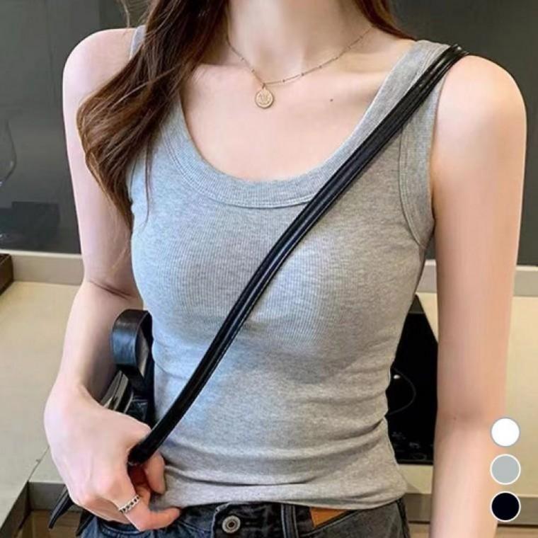 슬림핏 4계절 유넥 민소매 나시