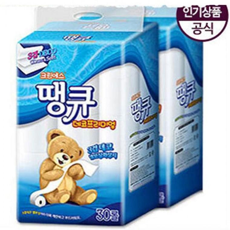 뉴땡큐 3겹 롤 소프트 화장지 휴지 30롤 본품 1개 추가 증정 2팩