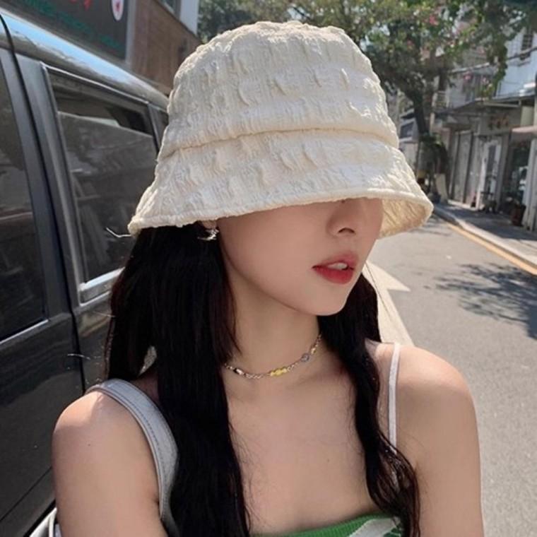 엠보 벙거지 여자 버킷햇 2컬러