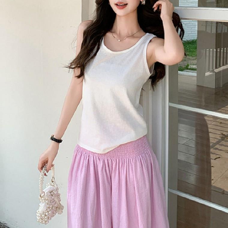 여성 여름 이너 코디 베이직 민소매 나시 티셔츠