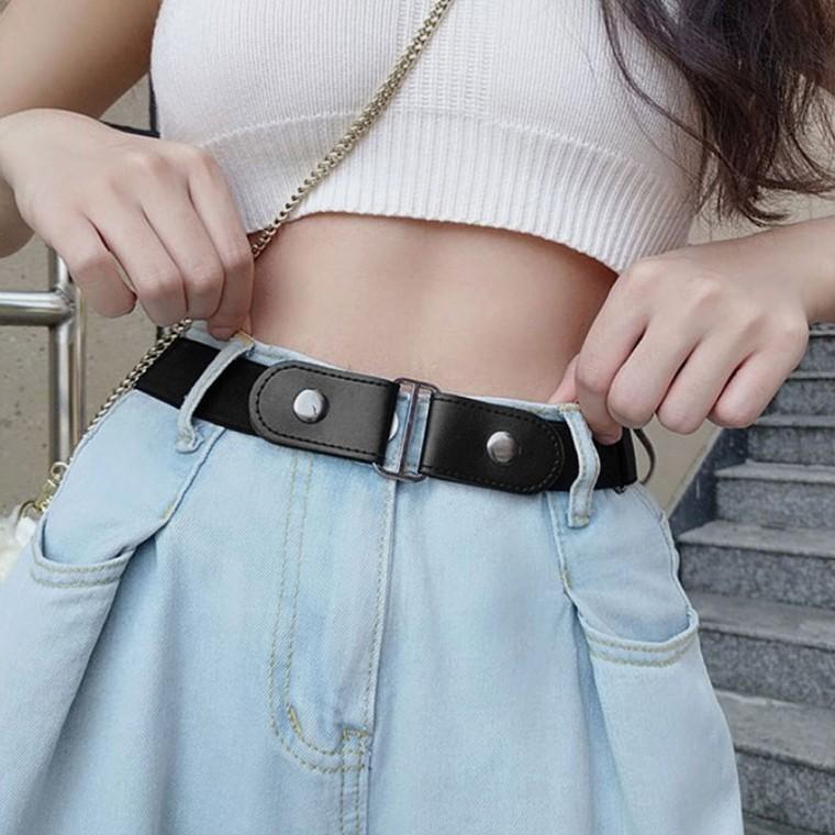투웨이 스냅버튼 밴드벨트(블랙) 남녀 포인트 허리띠 블랙