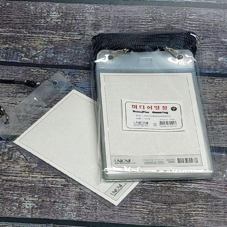 95x122mm VC 목걸이 미디어명찰 세로형 1팩 10개입 집게 사원증 목걸이 용 문구반점 비닐
