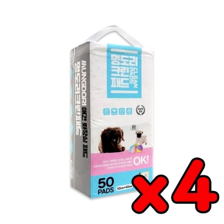 [4개묶음]멍도리 크린 패드 50매(아로마향) 국내산
