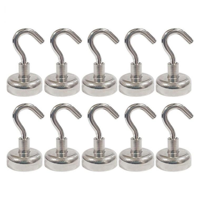 고리자석 20mm 1SET 10 초강력 네오디움 후크 자석 스텐 옷걸이 후크 홀더 냉장고 고리