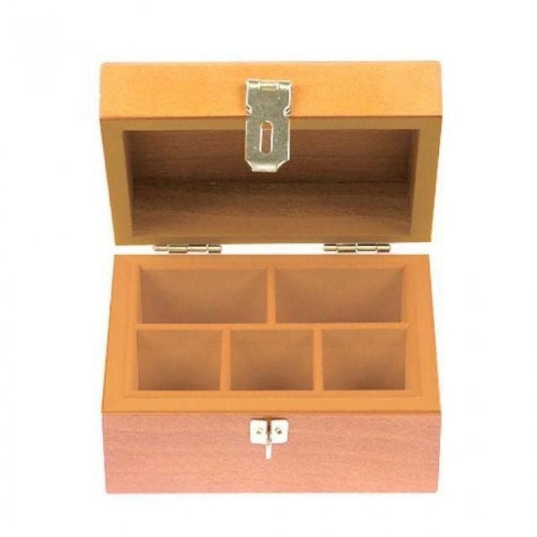 고급나무고무인함 인장함 소 140x110mm 스템프 케이스 문구 STAM 계약 오피스 잉크 나무