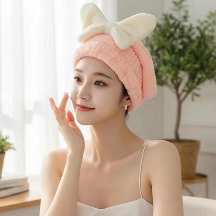 헤야스 리본 샤워 헤어캡 타올모자 SD-260609