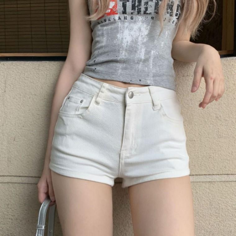 화이트 데님 숏팬츠 JSD-1009036