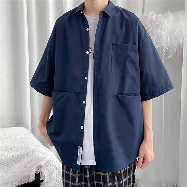 남성 캐주얼 포켓 디자인 오버핏 셔츠 IS-JK39